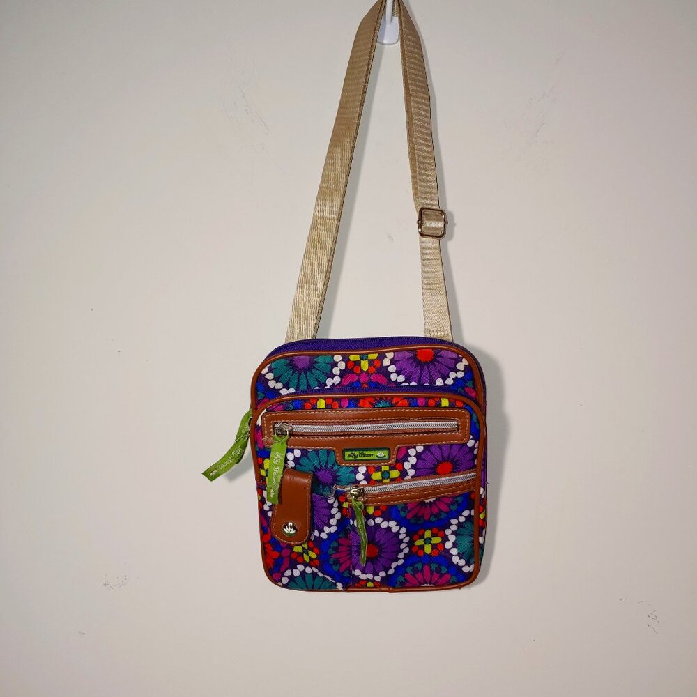 Lily Bloom Multi Sections Crossbody Floral Paisley Print  bag OS